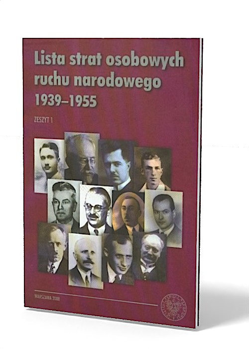Lista strat osobowych ruchu narodowego - okładka książki